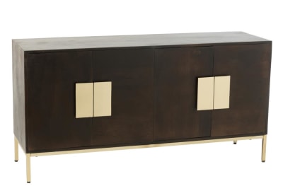 BUFFET 2 PUERTAS MADERA MANGO/HIERRO MARRON/ORO
