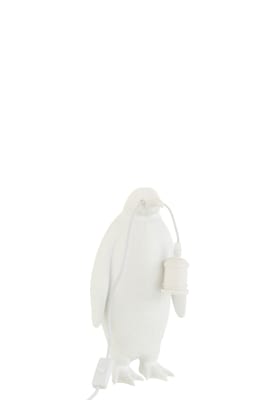 Lámpara Pingüino Resina Blanco Small