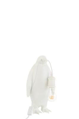 Lámpara Pingüino Resina Blanco Small