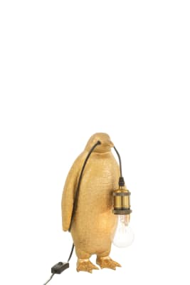 LAMPARA PINGUINO RESINA ORO S (18,5x18,5x35cm)