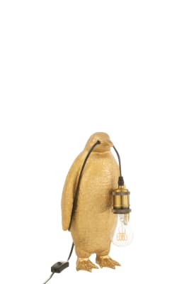 LAMPARA PINGUINO RESINA ORO S (18,5x18,5x35cm)
