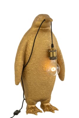 Lámpara Pingüino Resina Oro Large