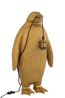 Lámpara Pingüino Resina Oro Large