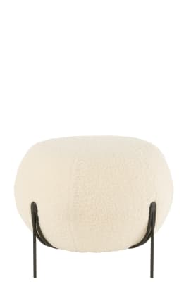 Pouf Esfera Terciopelo Blanco
