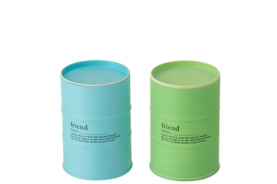 Vela Perfumada En Lata Azul/Verde