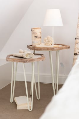 Lampara Mesa Oblicuo Metal Blanco 23X39Cm