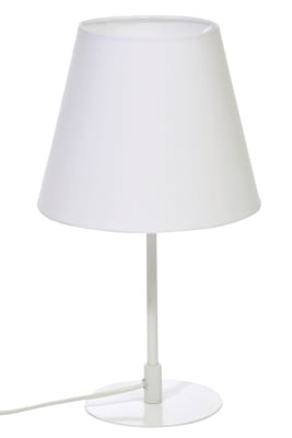 Lampara Mesa Oblicuo Metal Blanco 23X39Cm