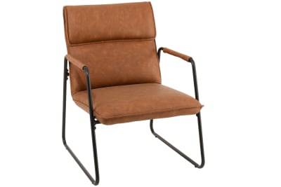 SILLA THOMAS METAL/PU MARRON