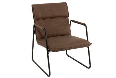 SILLA HERMAN METAL/PU MARRON