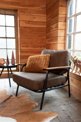 SILLON 1 PERSONA METAL/PU MARRON