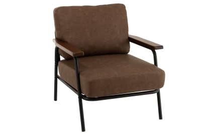SILLON 1 PERSONA METAL/PU MARRON