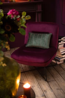Silla Lounge Soporte Textil/Metal Burgundy