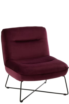 Silla Lounge Soporte Textil/Metal Burgundy