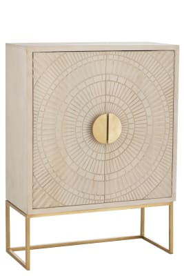 GABINETE 2 PUERTAS RANA MANGO MADERA/HIERRO BEIS/ORO