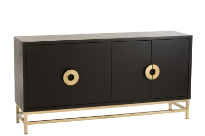 GABINETE 4 PUERTAS OREA MANGO MADERA/HIERRO NEGRO/ORO