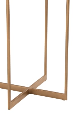Mesa Auxiliar Rafi 2niveles Hierro/Madera De Mango Oro/Marron Oscuro