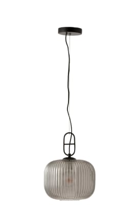 LAMPARA COLGANTE YUFO VIDRIO/MARMOL GRIS/NEGRO