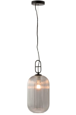 LAMPARA COLGANTE YUFO LARGO VIDRIO/MARMOL GRIS/NEGRO