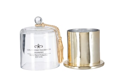 Vela Perfumada + Campana Cristal/Wax Oro Small 11X13Cm 15h