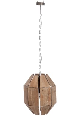 Lampara Colgante Octogonal Madera/Metal marrón43X43X156Cm