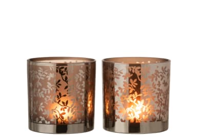 FOTOSFORO HOJAS CRISTAL MARRON/PLATA LARGE