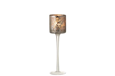 Fotosforo + Pie Ramas Cristal Gris Small