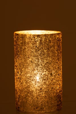 Fotosforo cilíndrico esquirlas de vidrio oro