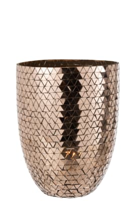 Jarron Triangulos Cristal Rosa Gold