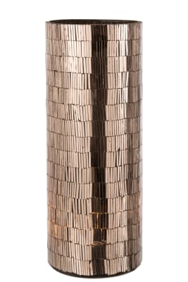 Jarron Lineas Cristal Rosa Gold(16x16x43cm)