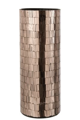 Jarron Lineas Cristal Rosa Gold(16x16x43cm)