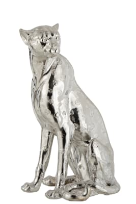 Leopardo Resina Plata Large (25,5x21x43,5cm)