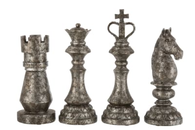 Pieza De Ajedrez Resina Gris Oscuro