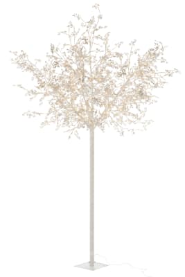 ARBOL HOJAS PURPURINA+LED METAL PLATA EXTRA LARGE