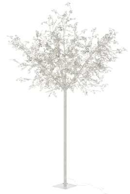 ARBOL HOJAS PURPURINA+LED METAL PLATA EXTRA LARGE