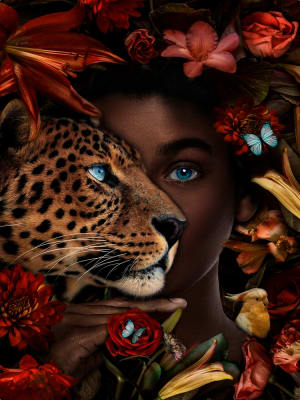 Dama con un leopardo