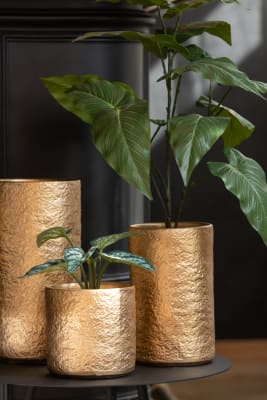 MACETA GATSBY CERAMICA ORO MEDIUM