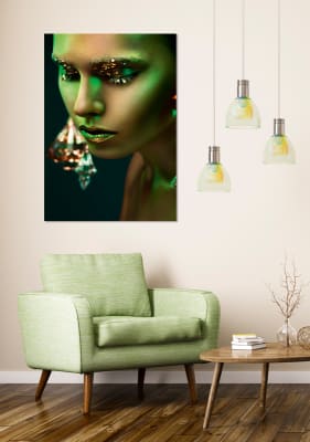 Cuadro mujer belleza verde 80x120