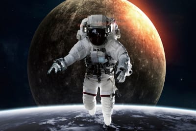 Astronauta y la luna