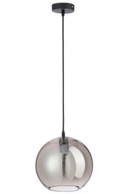 LÁMPARA BOLA CRISTAL ESPEJO PLATA MEDIUM