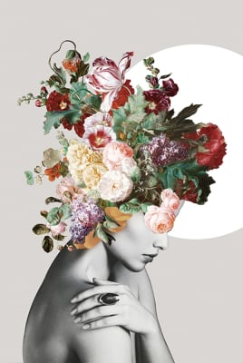 Belleza con flores
