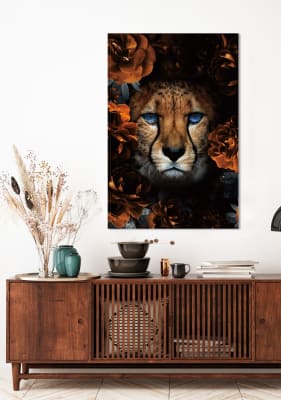 Leopardo con flores