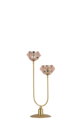 FOTOSFORO DE PIE CRISTAL ROSA/ORO SMALL