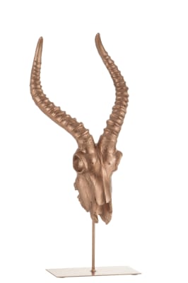 Cráneo Antílope Poly Rosado Oro