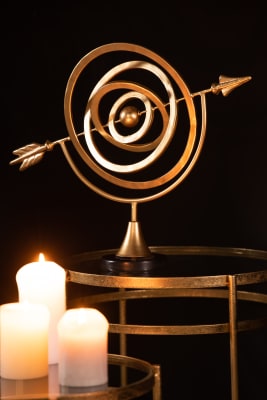 ROSA DE LOS VIENTOS PIVOTANTE ALUMINIO/MARMOL ORO