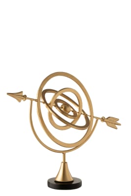 ROSA DE LOS VIENTOS PIVOTANTE ALUMINIO/MARMOL ORO