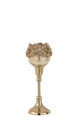 Fotosforo + Pie Joya Metal/Aluminio/Cristal Oro Small