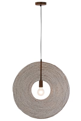 LAMPARA COLGANTE CIRCULO CUERDA METAL OXIDO LARGE