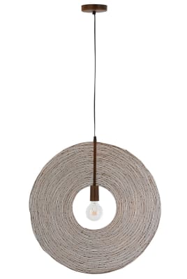 LAMPARA COLGANTE CIRCULO CUERDA METAL OXIDO LARGE