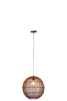LAMPARA COLGANTE BOLA CUERDA METAL OXIDO SMALL
