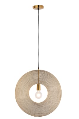 LAMPARA COLGANTE CIRCULO CUERDA METAL ORO SMALL